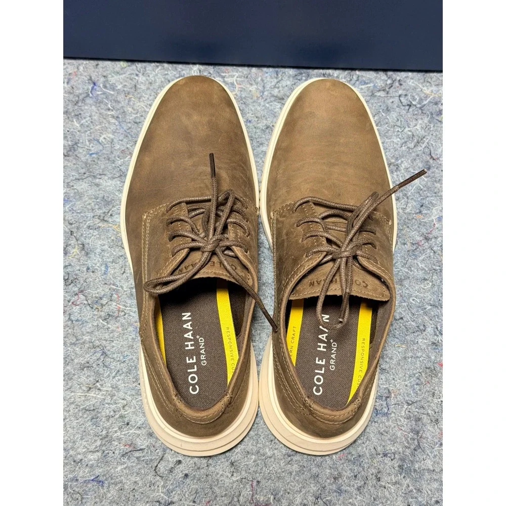 Cole Haan Grand+‎ Plain Toe Oxford Riverstone Leather Shoes Mens 8 C40389 NEW
